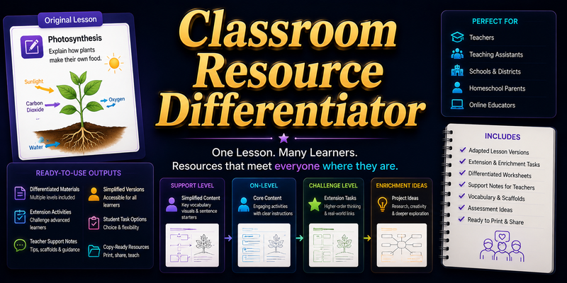 Classroom Resource Differentiator