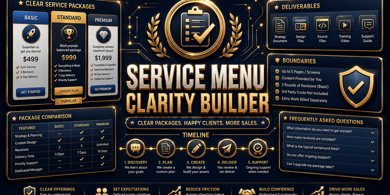 Service Menu Clarity Builder