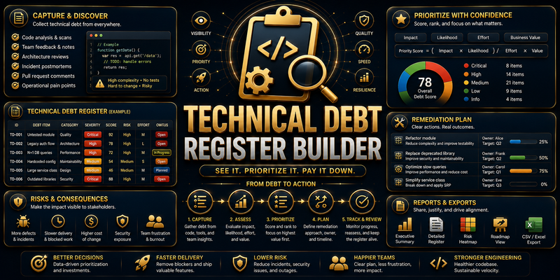 Technical Debt Register Builder