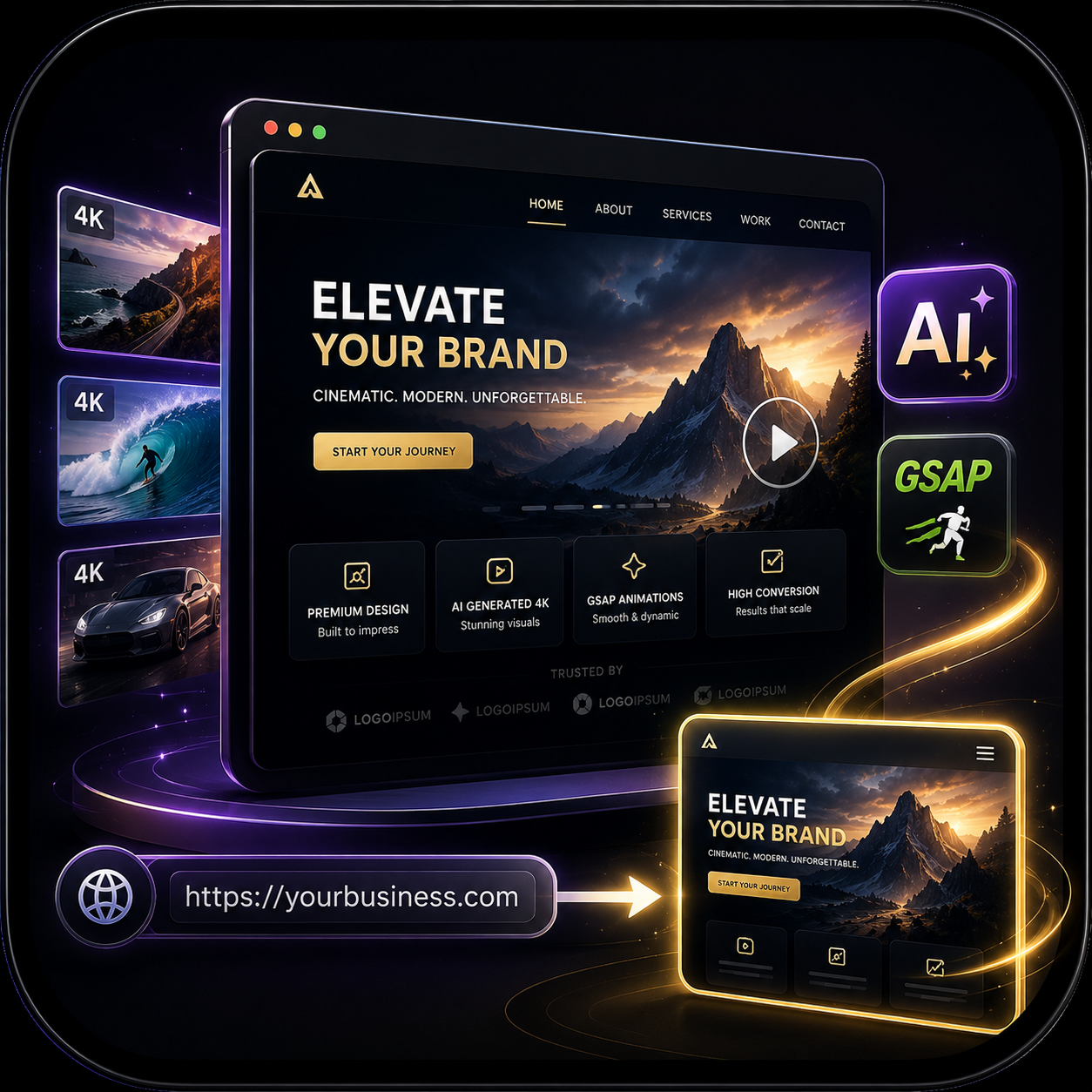 Cinematic Landing Page Builder