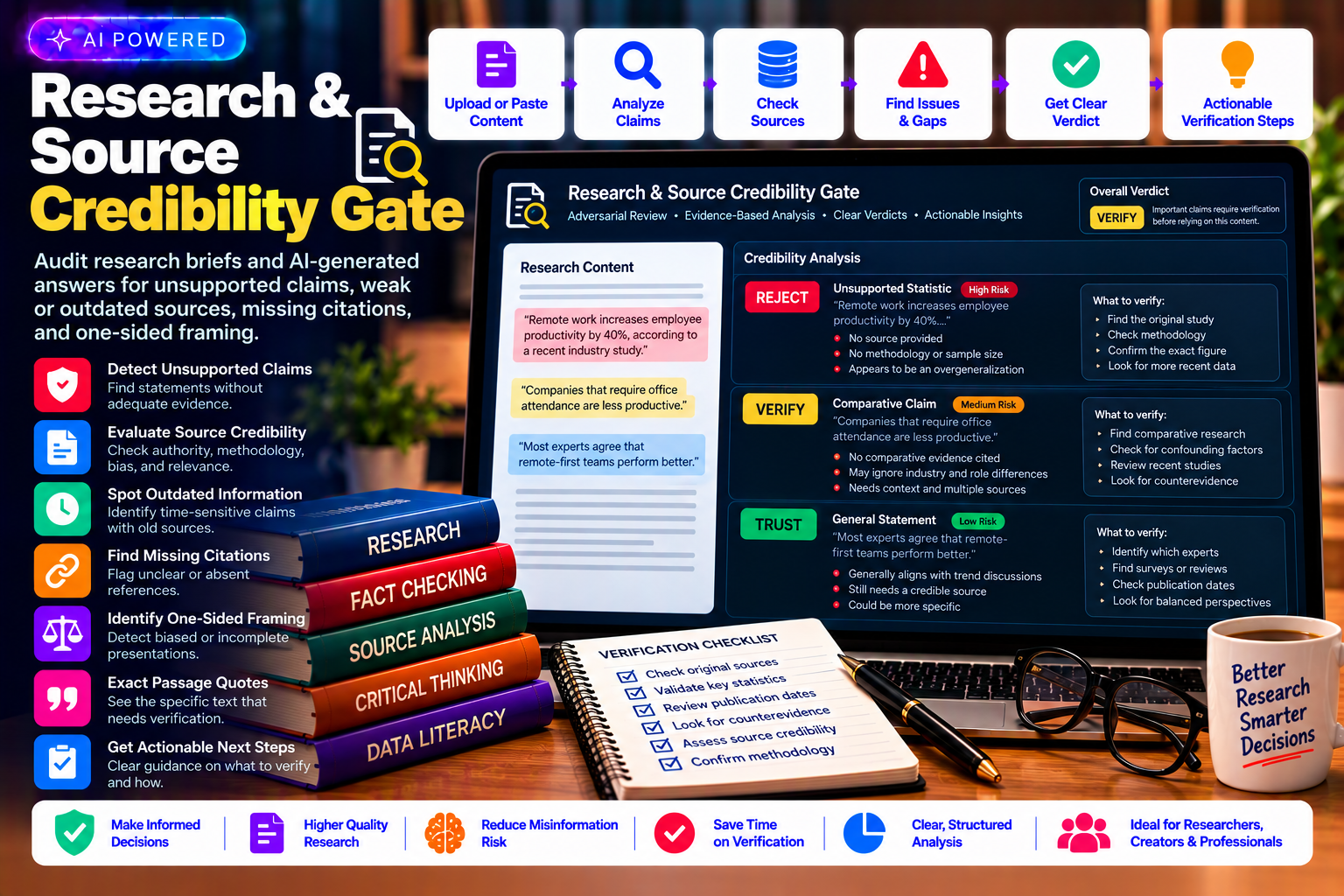 Research & Source Credibility Gate skill
