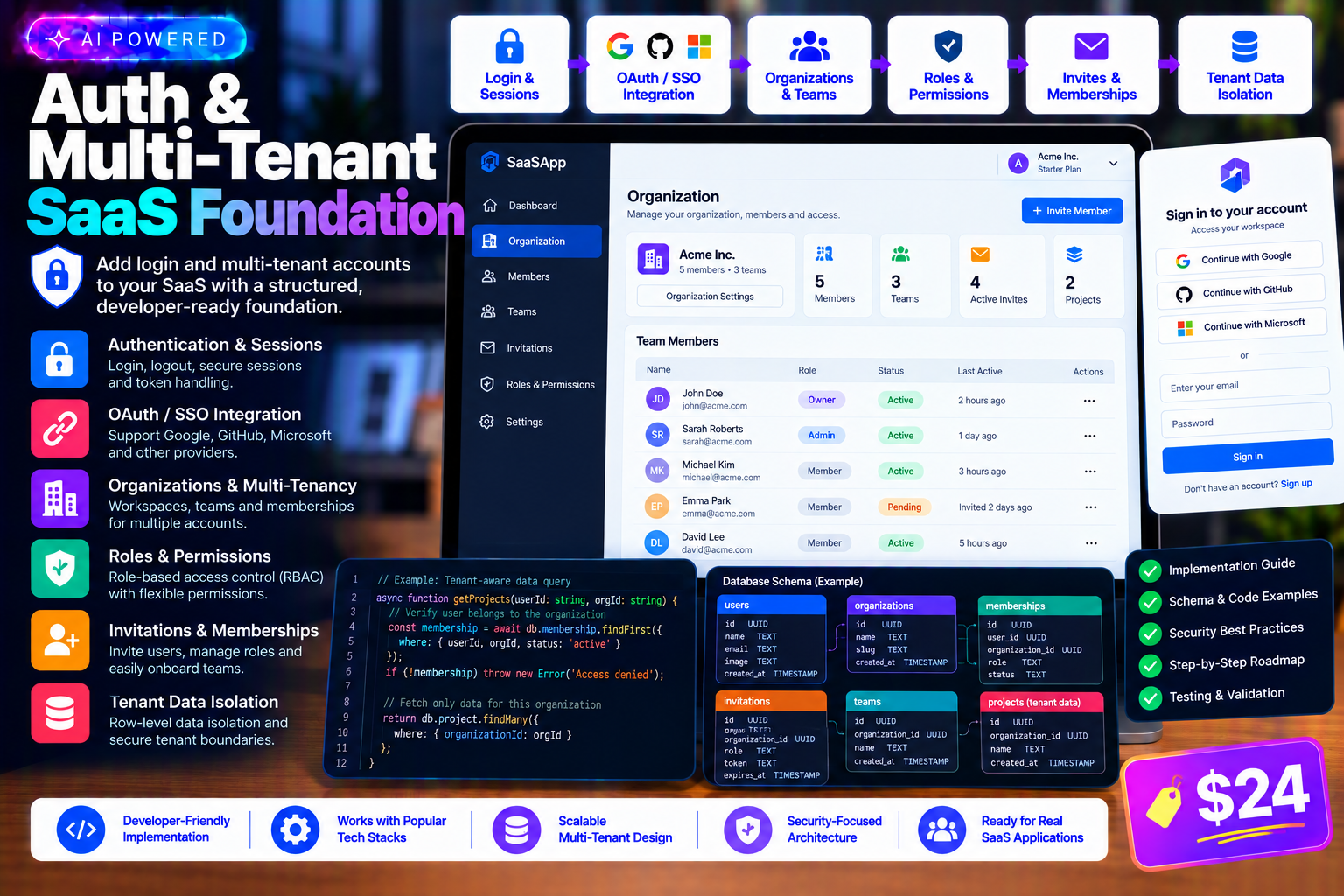 Auth & Multi-Tenant SaaS Foundation Skill