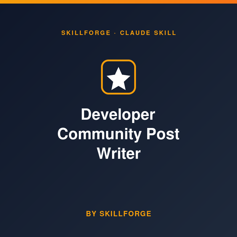 Developer Community Post Writer