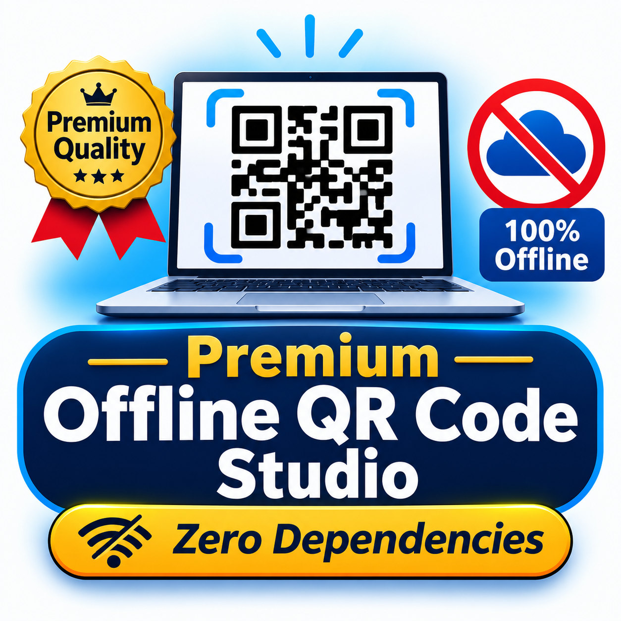 Premium Offline QR Code Studio: Zero Dependencies