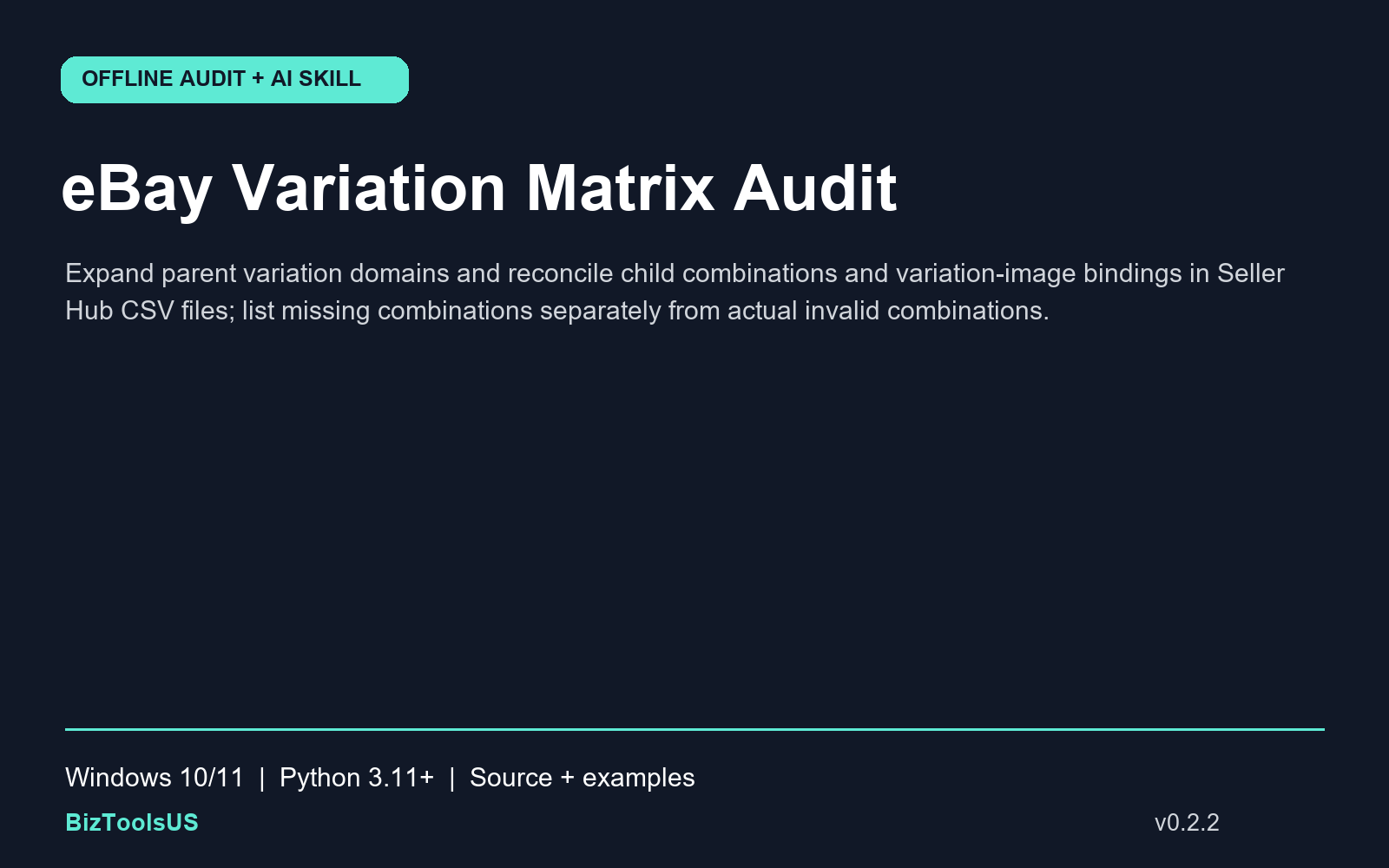 eBay Variation Matrix Audit