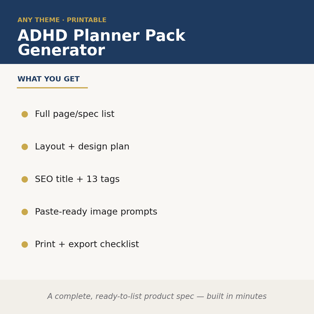 ADHD Planner Pack Generator