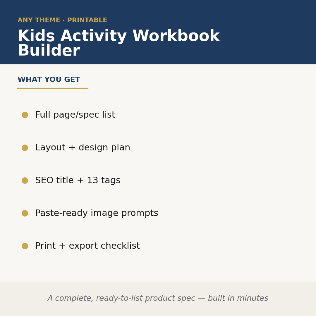 Kids Activity Workbook Builder