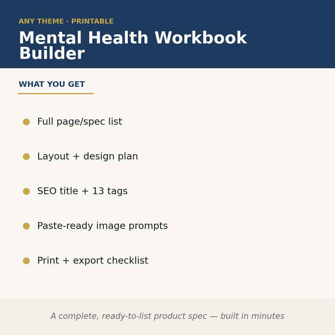 Mental Health Workbook Builder