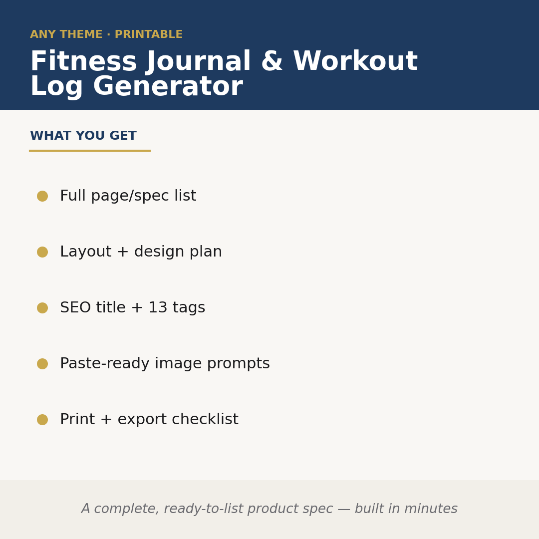 Fitness Journal Log Generator