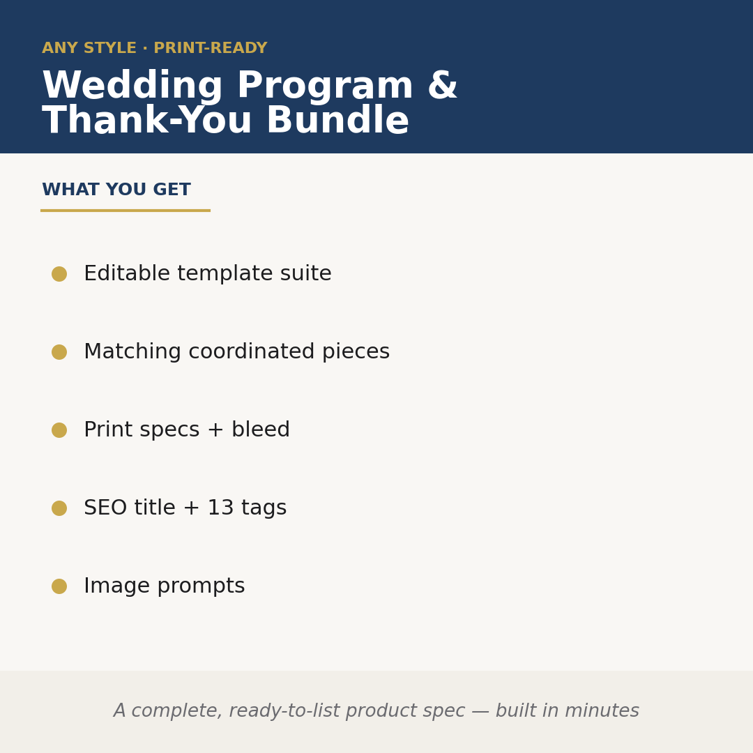 Wedding Program & Thank You Bundle