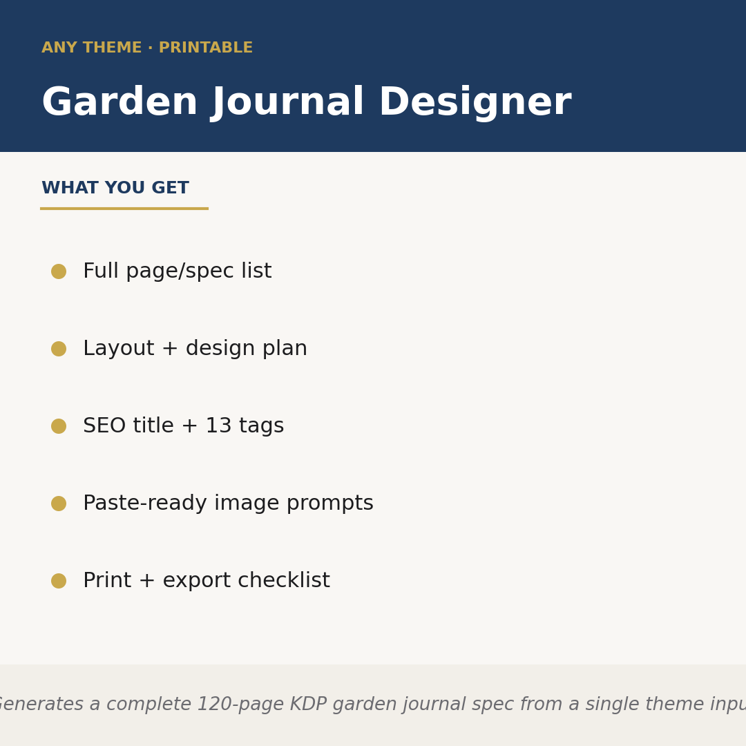 Garden Journal Designer
