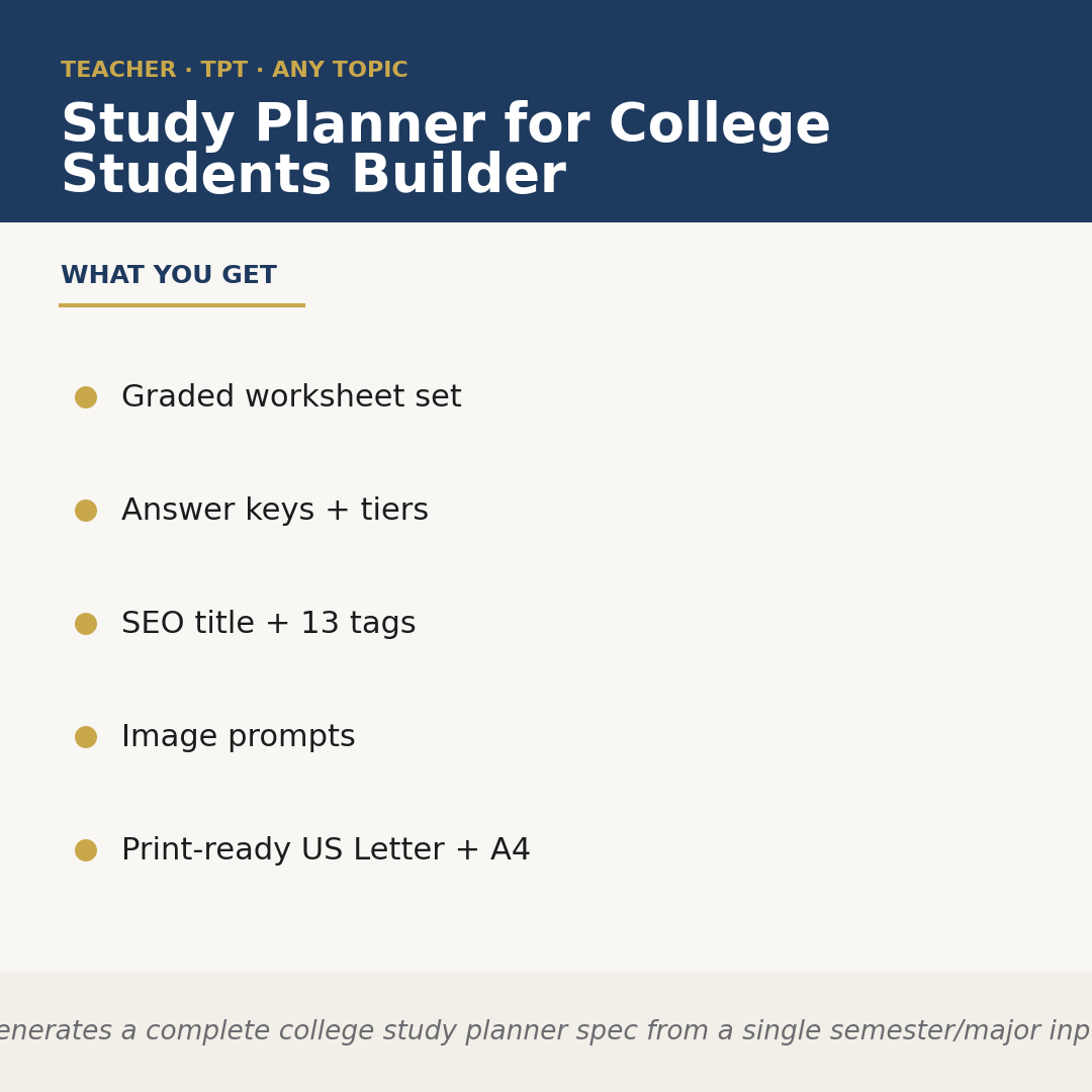 Study Planner for College Students