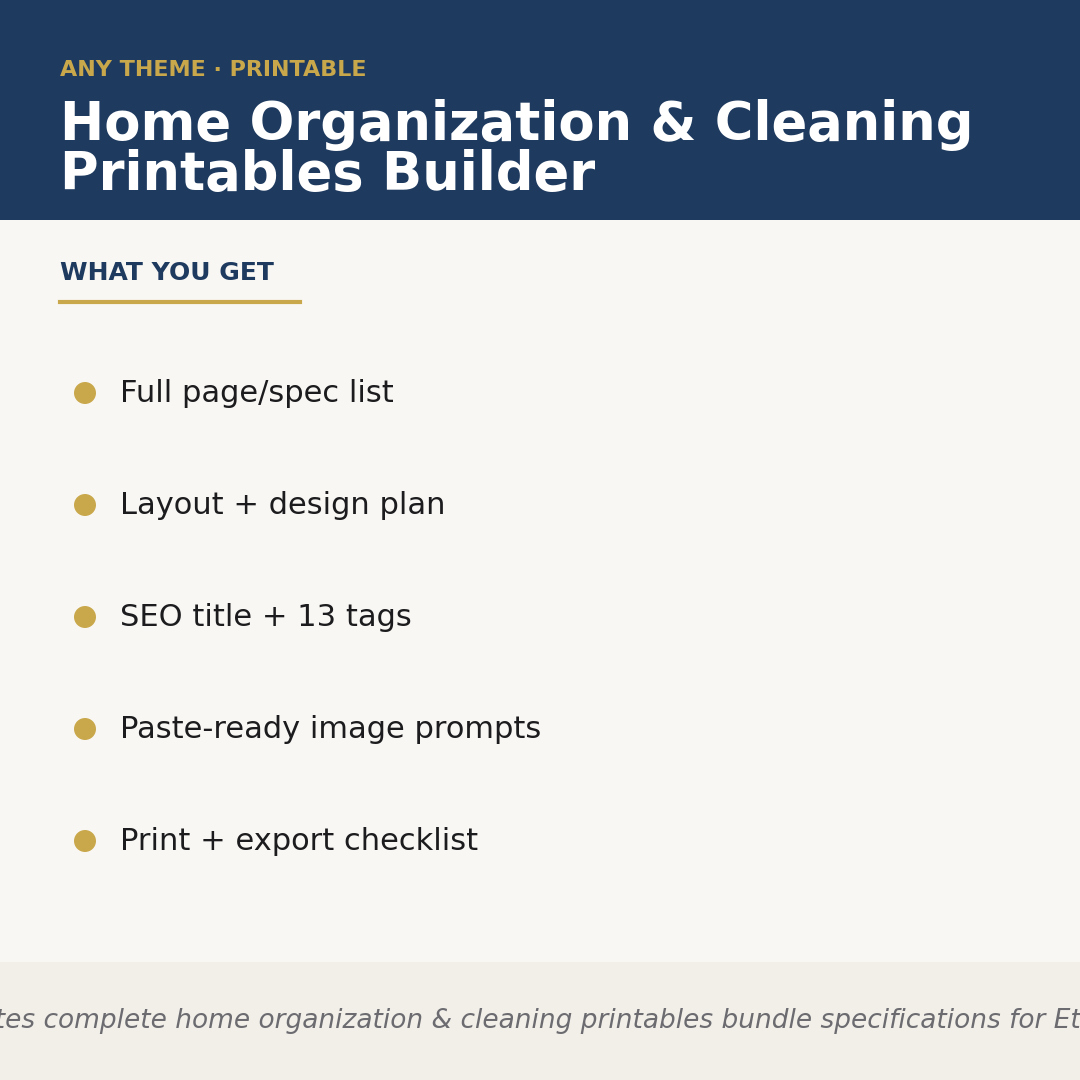 Cleaning Schedule & Home Organization Bundle Builder