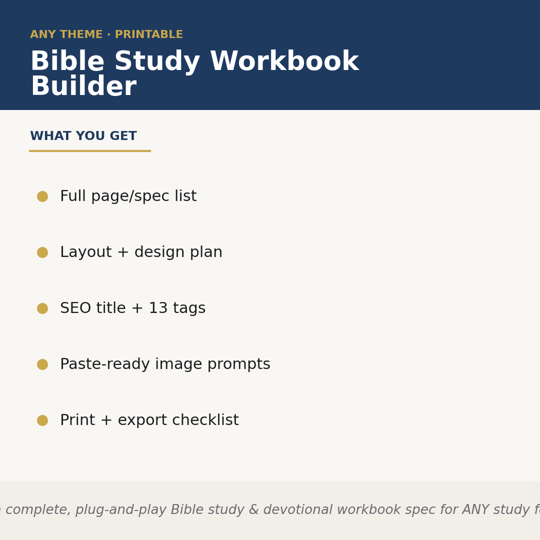 Bible Study Workbook Builder