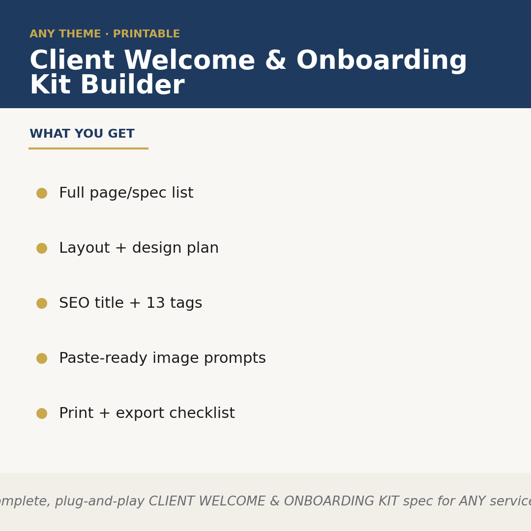 Client Welcome & Onboarding Kit Builder