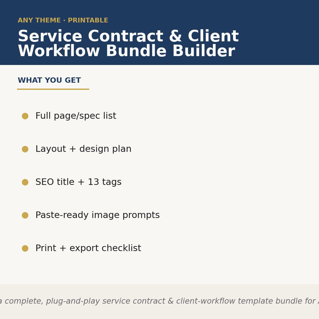 Service Contract & Client Workflow Bundle Builder