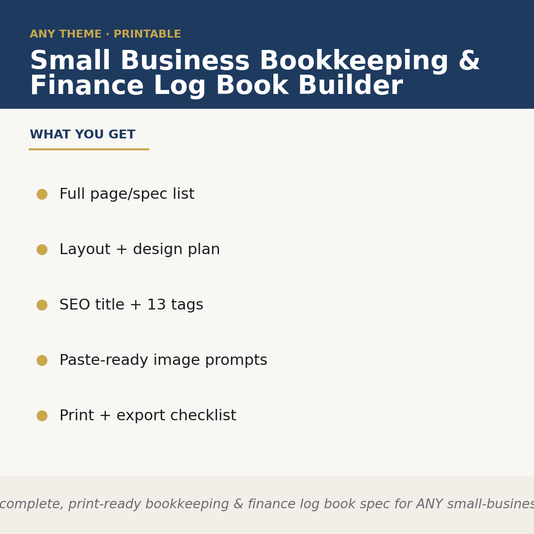 Small Business Bookkeeping & Finance Log Book Builder