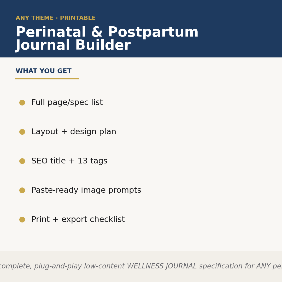Perinatal & Postpartum Journal Builder