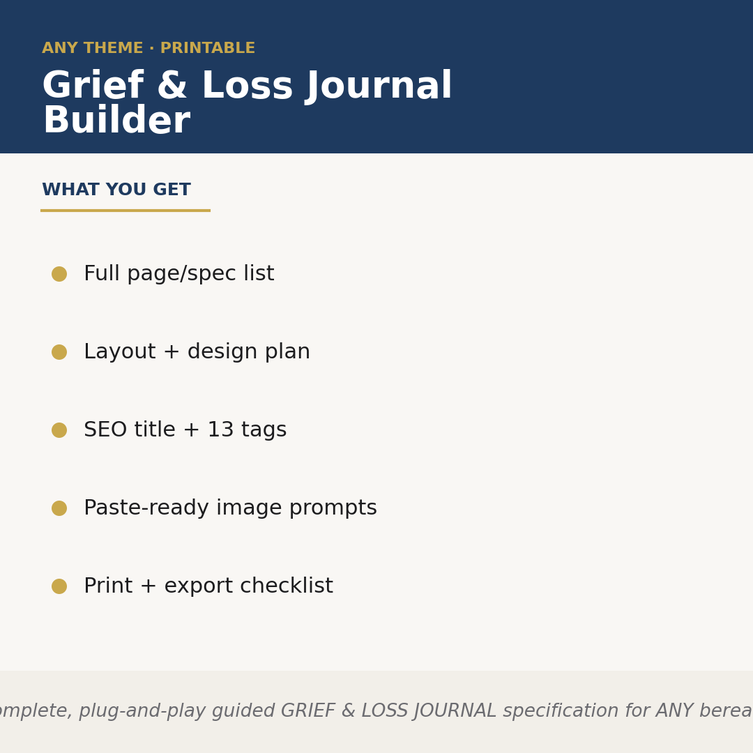 Grief & Loss Journal Builder