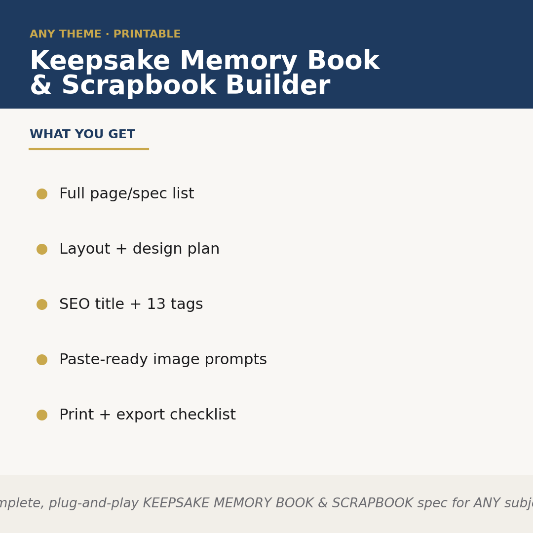 Keepsake Memory Book & Scrapbook Builder