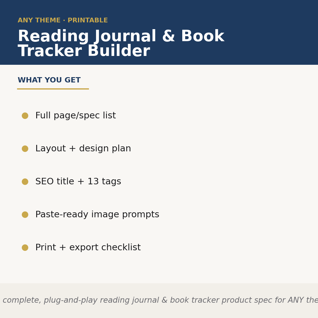 Reading Journal & Book Tracker Builder
