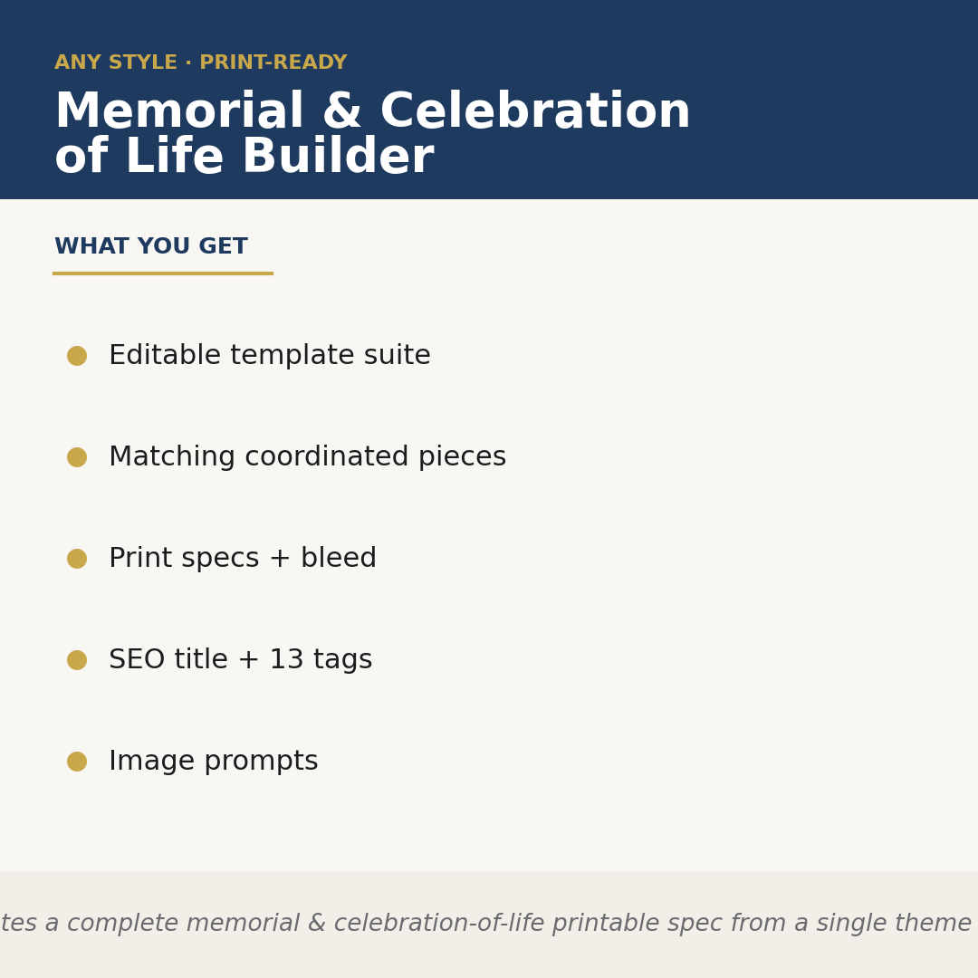 Memorial & Celebration of Life Builder