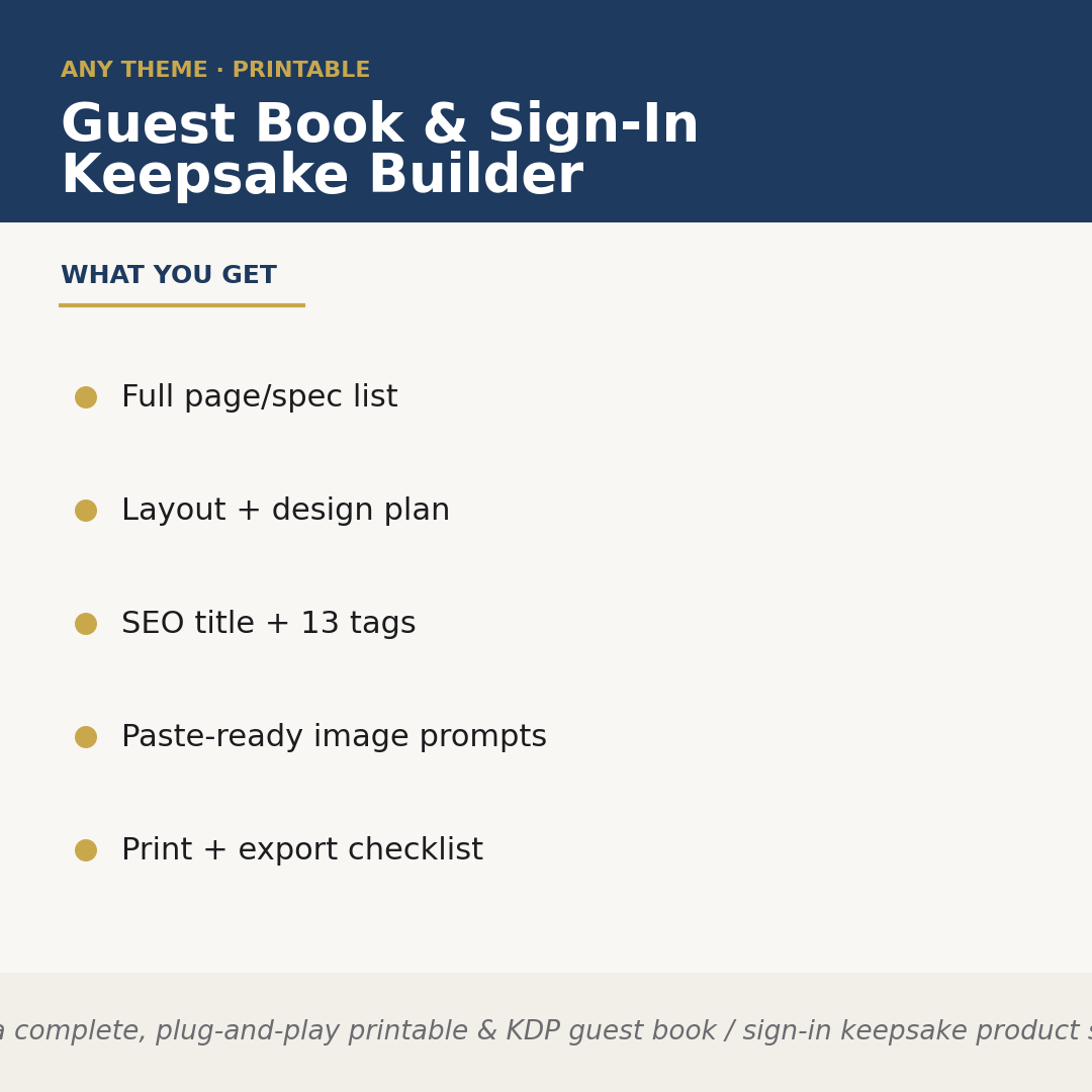 Guest Book & Sign-In Keepsake Builder