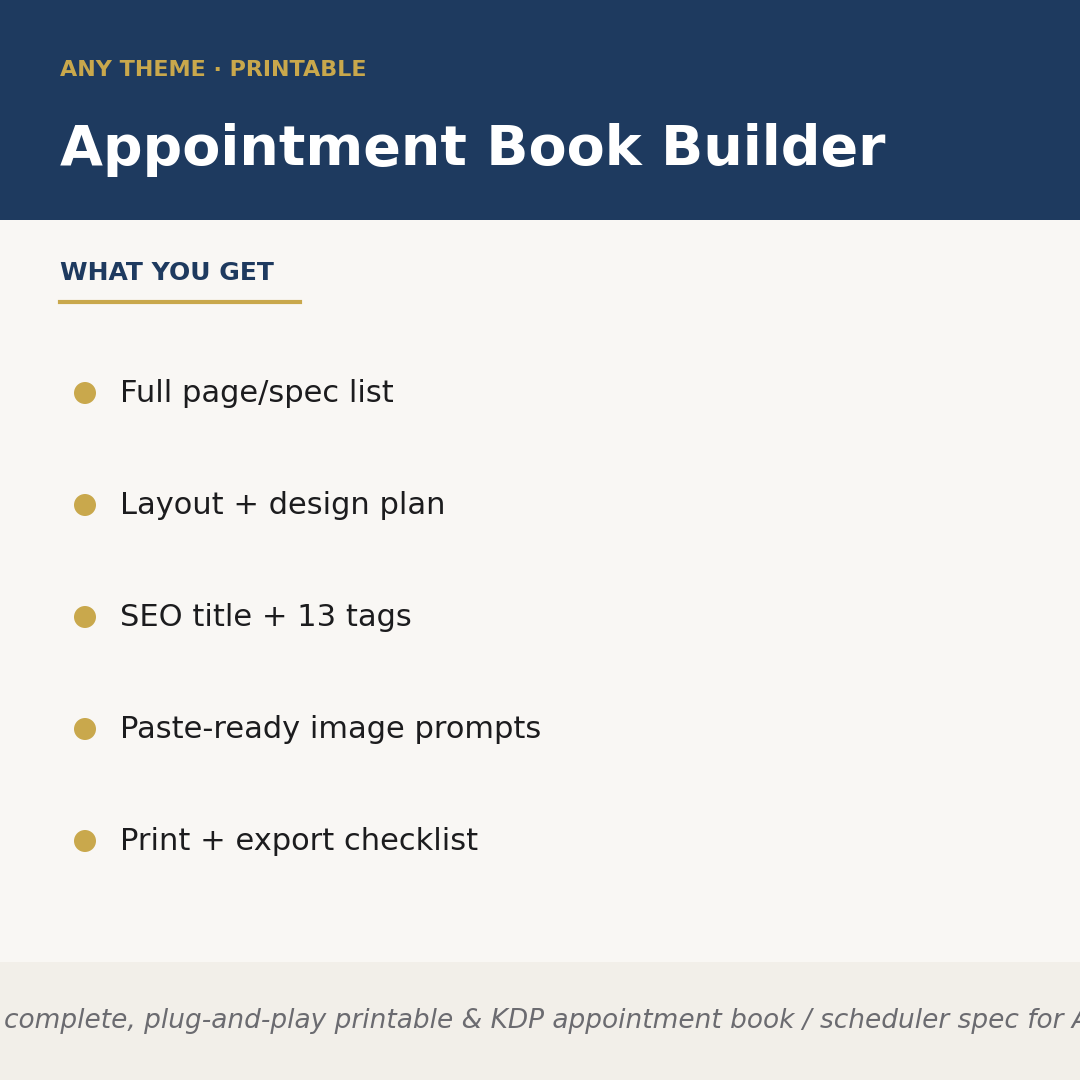 Appointment Book Builder