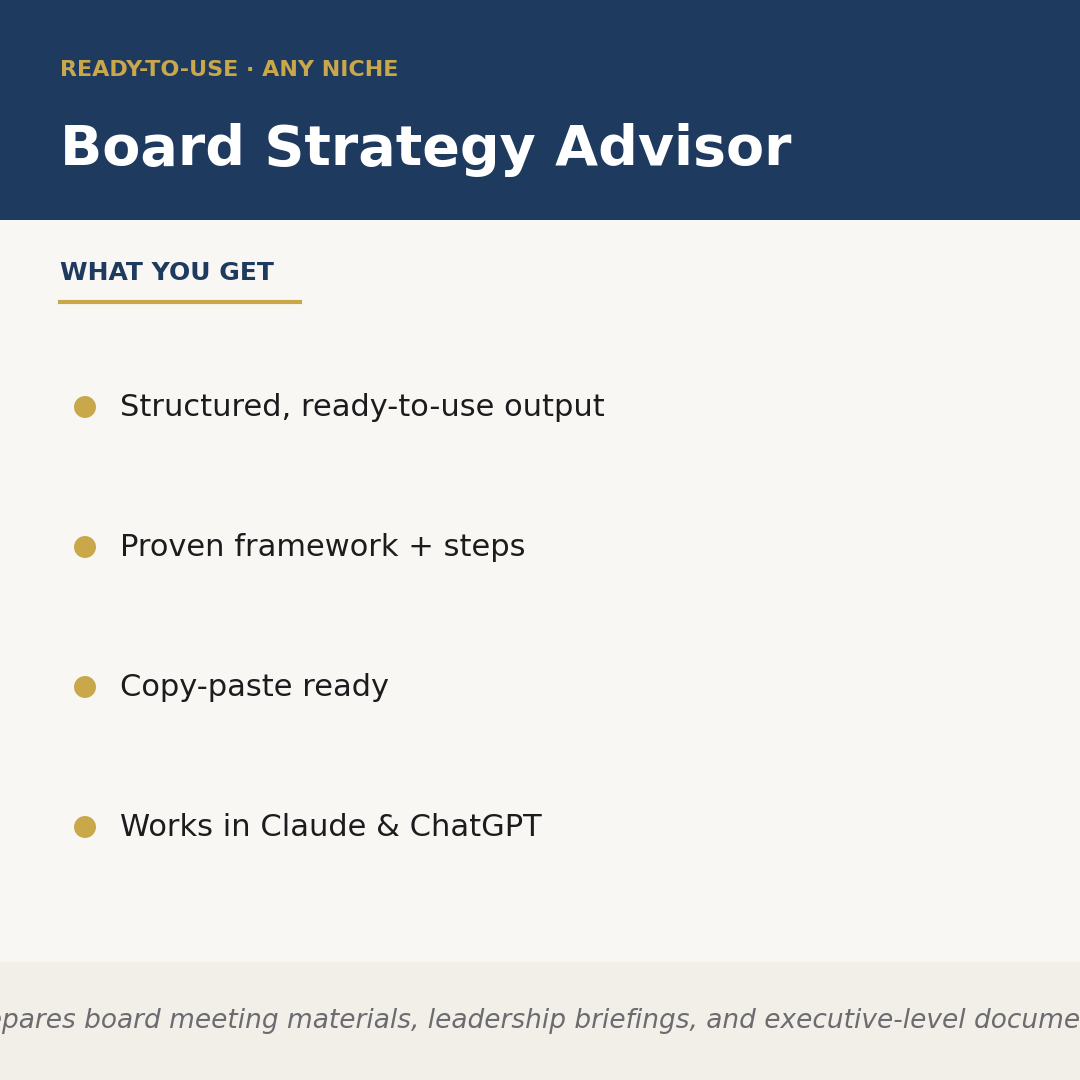 Board Strategy Advisor