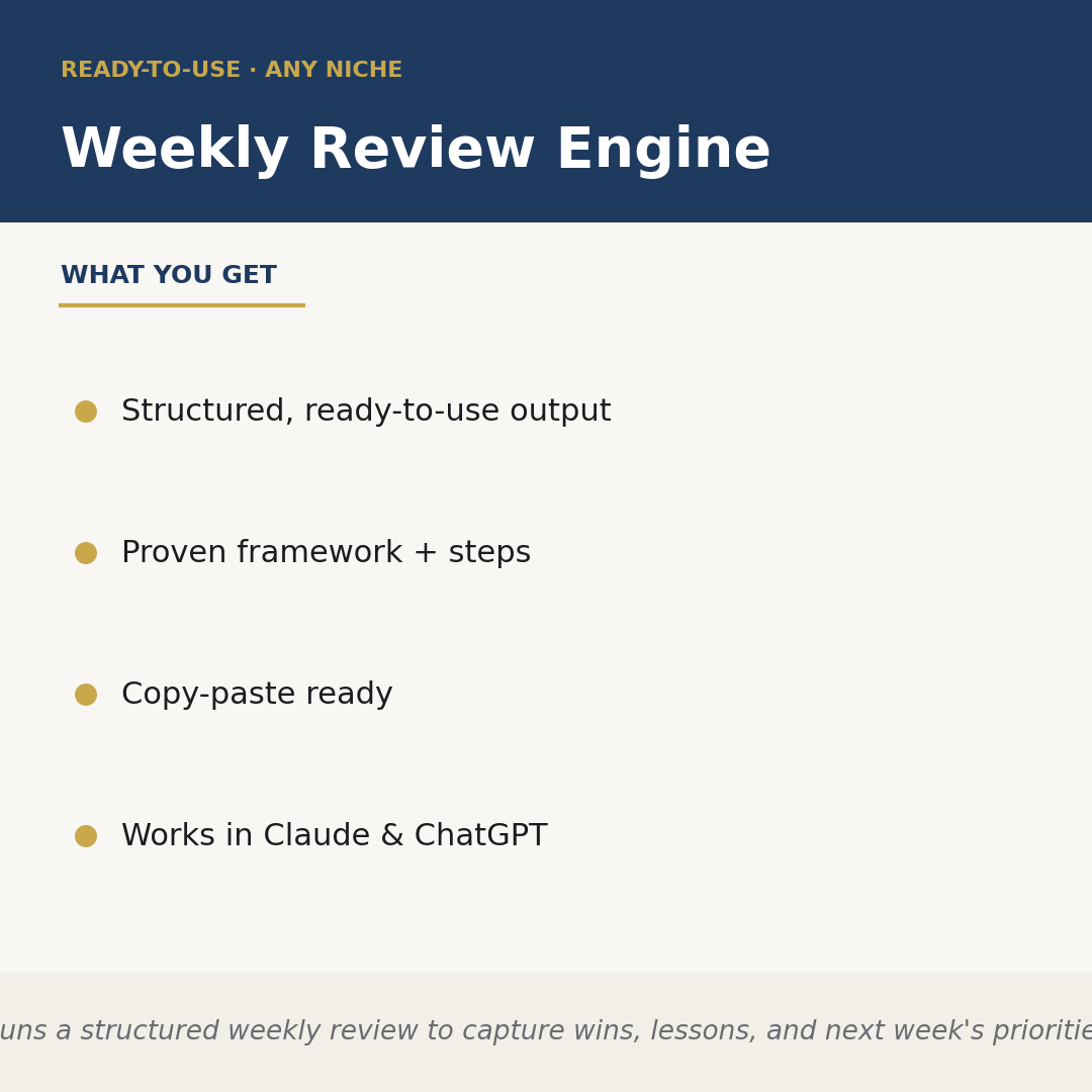 Weekly Review Engine
