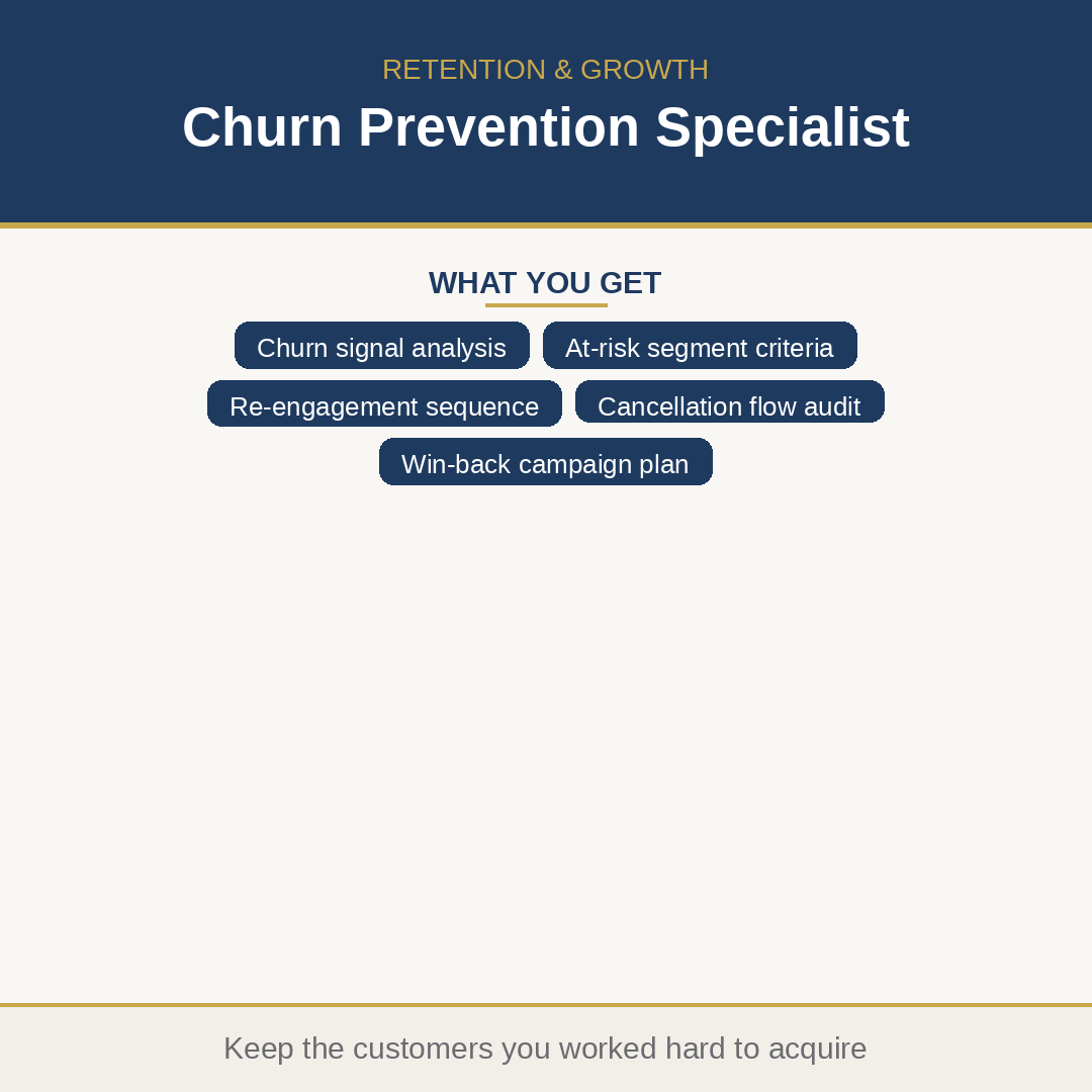 Churn Prevention Specialist