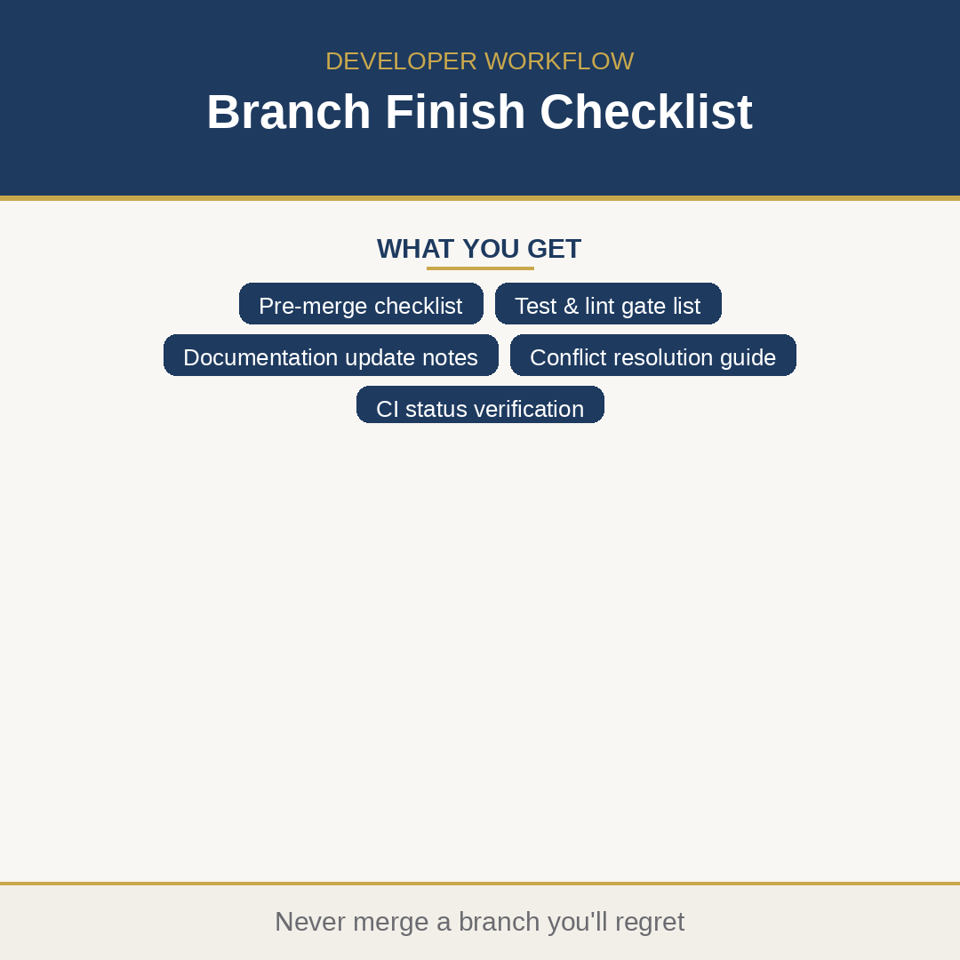 Branch Finish Checklist