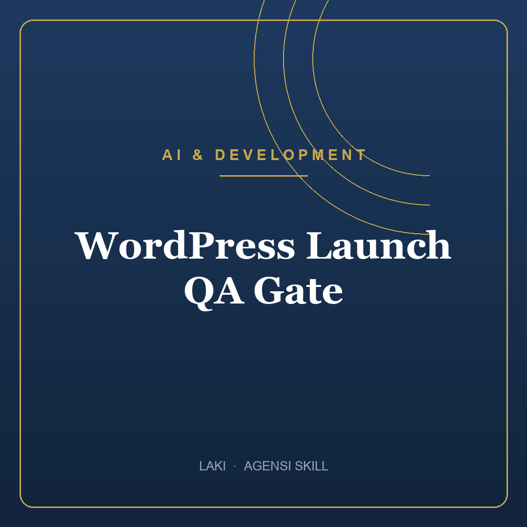 WordPress Launch QA Gate