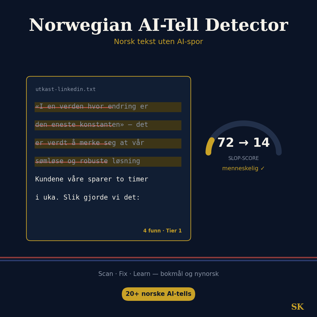Norwegian AI-Tell Detector & Editor
