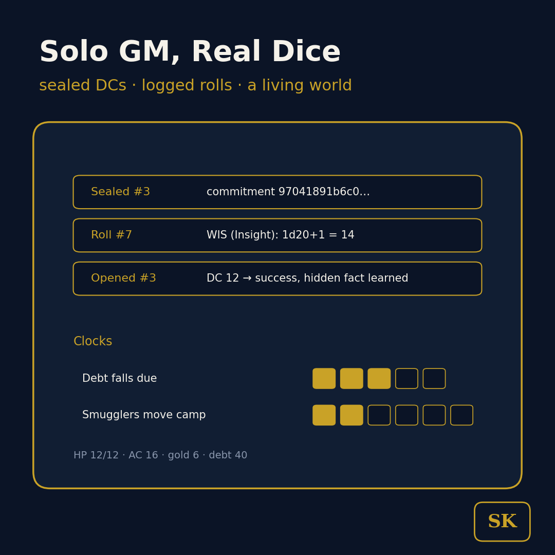 Solo GM with Real Dice