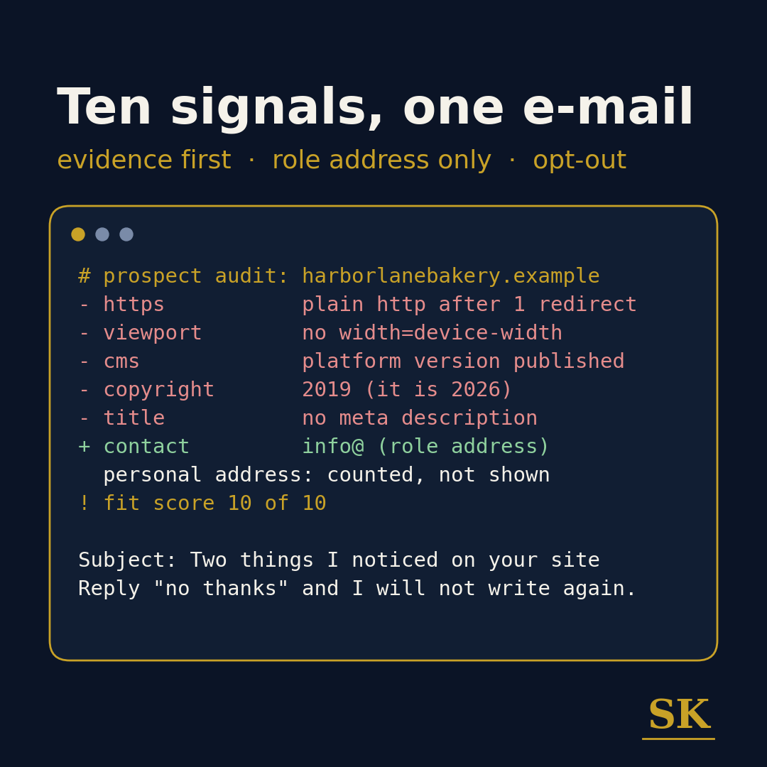 Web Agency Prospect Audit: Site Teardown to Outreach Email