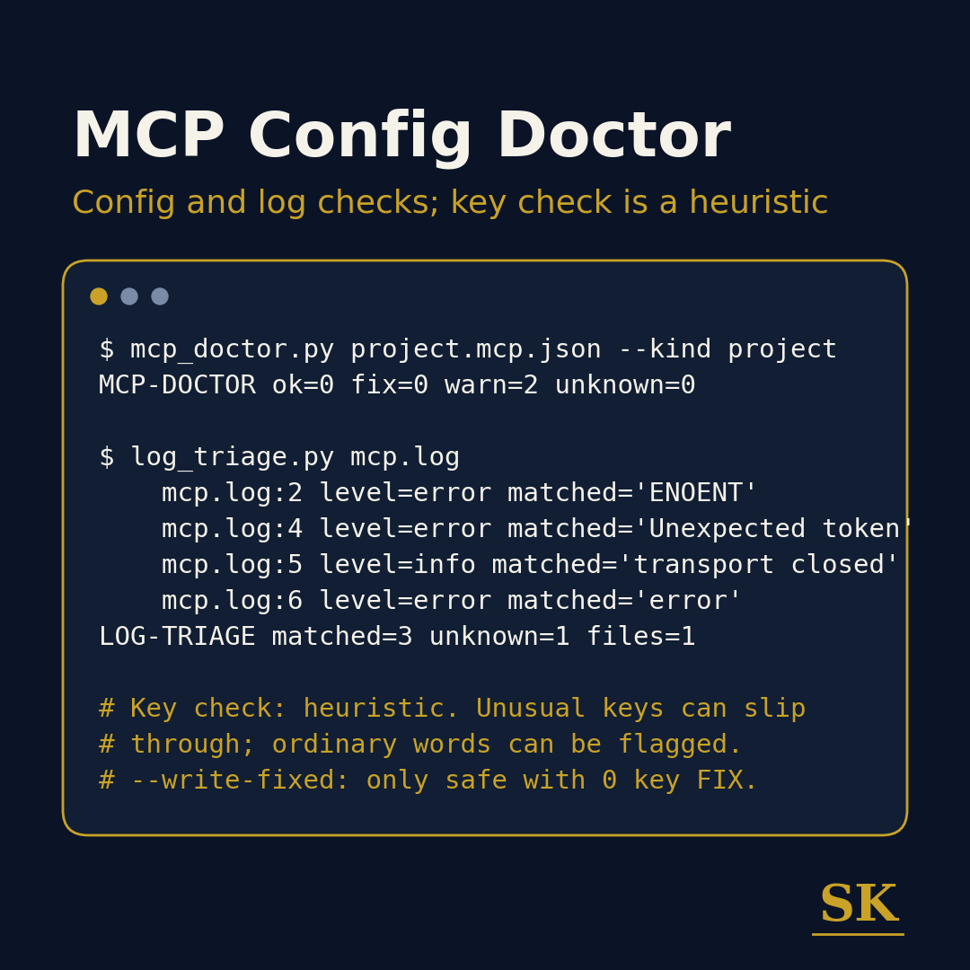 MCP Config Doctor: Config and Log Checks for MCP Clients