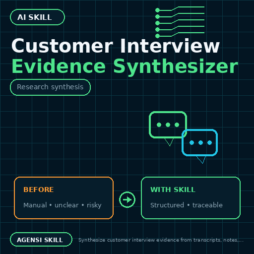 Customer Interview Evidence Synthesizer