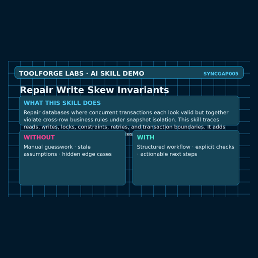 Repair Write Skew Invariants