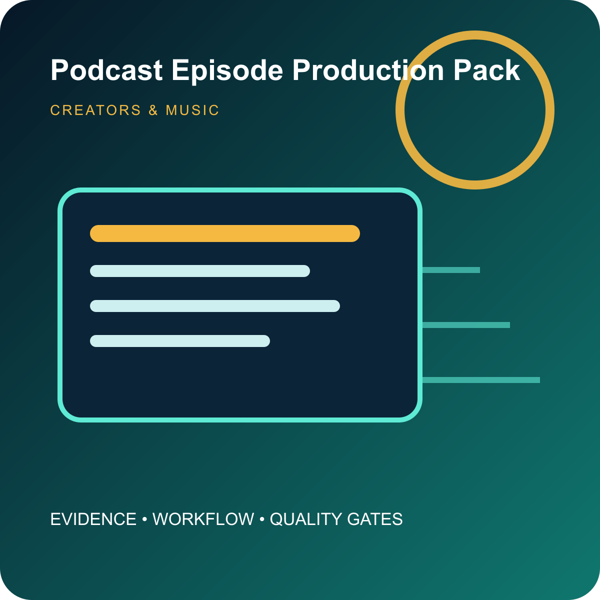Podcast Episode Production Pack
