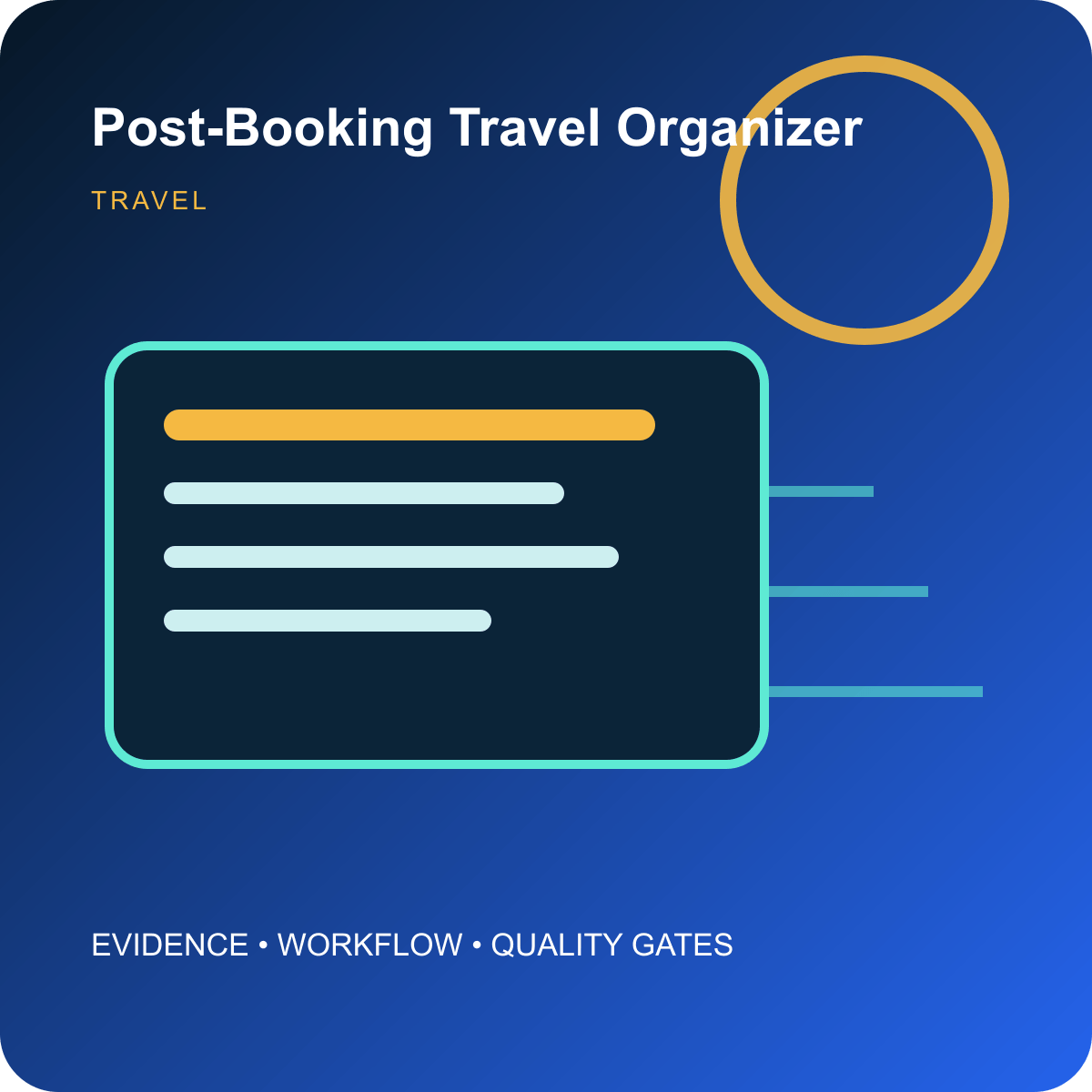 Post-Booking Travel Organizer
